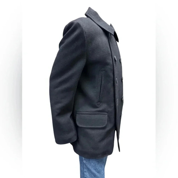 J.Crew NWT  Black Wool LS Button Up Peacoat/Jacket Size XL - Picture 2 of 14